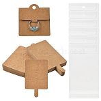 50Pcs Rectangle Foldable Paper Jewelry Display Cards for Rings, with 50Pcs OPP Plastic Bags, Peru, 10.8x6x0.05cm(CDIS-FS0001-31C)