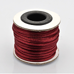 Round Nylon Satin Rattail Cord, for Bracelet Jewelry Making Chinese Knotting Macrame Craft, Dark Red, 2mm, about 10.93 yards(10m)/roll(X-NWIR-O001-A-06)
