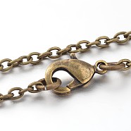 Iron Cable Chain Necklace Making, with Lobster Claw Clasps, Antique Bronze, 24 inch(X-NJEW-JN01385-03)