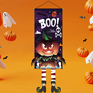 Halloween Theme Felt Cloth Hanging Door Signs, Wall Decoration, Decorative Props for Indoor, Outdoor, Pumpkin Pattern, 1280~1375mm(HJEW-L027-A08)
