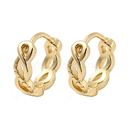 Brass Hoop Earrings for Women, Hollow Infinity, Light Gold, 11x3.5mm(EJEW-E295-15KCG)