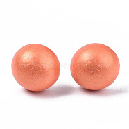 Pearlized Half Round Schima Wood Earrings for Girl Women, Stud Earrings with 316 Surgical Stainless Steel Pins, Light Salmon, 11x4.5mm, Pin: 0.7mm(EJEW-N048-001-12)