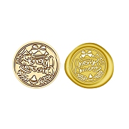 Christmas Series Wax Seal Brass Stamp Head, for Wax Seal Stamp, Golden, Bowknot, 25x15mm, Inner Diameter: 7mm(AJEW-Z031-04G-04)