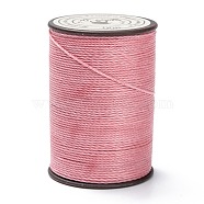 Round Waxed Polyester Thread String, Micro Macrame Cord, Twisted Cord, for Leather Sewing Stitching, Flamingo, 0.65mm, about 87.48 yards(80m)/roll(YC-D004-02D-008)