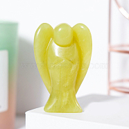 Natural Green Peridot Angel Figurine Display Decorations, Reiki Energy Stone Ornaments, 50x35mm(G-PW0007-060Q)