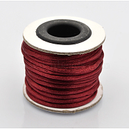 Macrame Rattail Chinese Knot Making Cords Round Nylon Braided String Threads, Dark Red, 2mm, about 10.93 yards(10m)/roll(X-NWIR-O001-A-06)