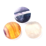 Natural Fluorite Beads, No Hole/Undrilled, for Wire Wrapped Pendant Making, Flat Round, 29x6~6.5mm(G-I310-09)