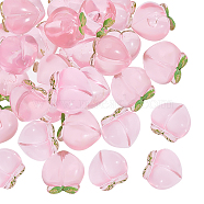 PandaHall Elite Transparent Plastic Beads, Half Drilled, Peach, Pink, 15.5x17x11mm(KY-PH0001-71)