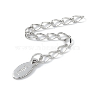 Non-Tarnish 304 Stainless Steel Chain Extender, Stainless Steel Color, 60x2mm(STAS-I304-24P)