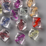 Transparent Acrylic Beads, Cube, Mixed Color, 13x14x13mm, Hole: 1.8mm, Side Length: 10mm(X-TACR-S154-25A)