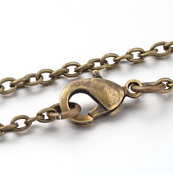 Iron Cable Chain Necklace Making, with Lobster Claw Clasps, Antique Bronze, 24 inch(X-NJEW-JN01385-03)