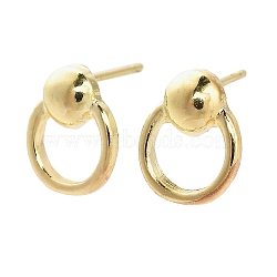 Alloy Stud Earring Findings, with 304 Stainless Steel Steel Pin, Golden, 11.5x9.5mm, Hole: 7mm, Pin: 0.7mm(PALLOY-I224-06G)