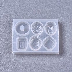 Silicone Molds, Resin Casting Molds, For UV Resin, Epoxy Resin Jewelry Making, Candy, White, 48x37x6mm(DIY-F041-24)