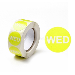 Paper Sticker Rolls, Round Dot Decals for DIY Scrapbooking Craft, Week
, Yellow, 25mm, about 500pcs/roll(STIC-E002-02C)
