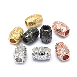 Rack Plating Brass European Beads, Large Hole Beads, Long-Lasting Plated, Barrel, Mixed Color, 11.5x8mm, Hole: 4mm(KK-O125-06)