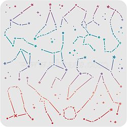 Plastic Reusable Drawing Painting Stencils Templates, for Painting on Scrapbook Fabric Tiles Floor Furniture Wood, Square, Constellation Pattern, 300x300mm(DIY-WH0172-304)