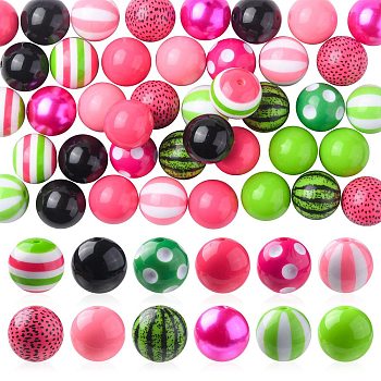 DIY Candy Color Bracelet Necklace Making Kit, Including Acrylic Round & Metal Spacer Beads, End Chain, Clasp, Wire, Hot Pink, Beads: 19.5~20x17~20mm, Hole: 2~2.7mm, 50Pcs/set