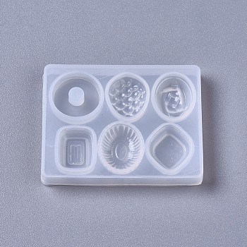 Silicone Molds, Resin Casting Molds, For UV Resin, Epoxy Resin Jewelry Making, Candy, White, 48x37x6mm