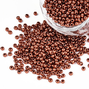 11/0 Grade A Dyed Glass Seed Beads, Round, Sienna, 2.3x1.5mm, Hole: 1mm, about 5300pcs/50g