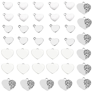 SUNNYCLUE 40Pcs 4 Style Mother's Day Theme Tibetan Style Alloy Pendants, Heart with Word, Antique Silver, 10pcs/style