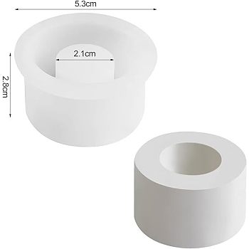 Silicone Candle Holder Molds, Resin Casting Molds, for UV Resin, Epoxy Resin Craft Making, White, 5.3x2.8cm
