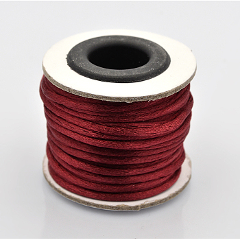 Macrame Rattail Chinese Knot Making Cords Round Nylon Braided String Threads, Dark Red, 2mm, about 10.93 yards(10m)/roll