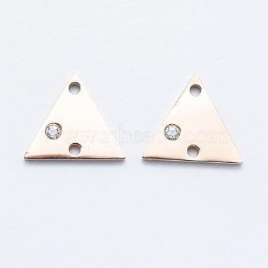 Rose Gold Clear Triangle 316L Surgical Stainless Steel Links