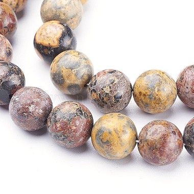 Brins de perles rondes en jaspe en peau de léopard naturel(G-P070-77-4mm)-2