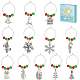 12 pendentifs en alliage et verre de style tibétain(AJEW-SC0002-02)-1