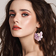 2 Pairs 2 Colors Lace Flower with Crystal Rhinestone Dangle Earrings(EJEW-AN0001-20)-4