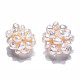 Perlas redondas naturales de perlas cultivadas de agua dulce(PEAR-N020-04C)-1