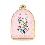 Printed 304 Stainless Steel Pendants, Arch with Swimsuit Charms, Golden, Colorful, 23x15x3.5mm, Hole: 1.7mm(SA-CBA7467-01B-G)