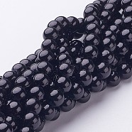 Natural Mashan Jade Round Beads Strands, Dyed, Black, 6mm, Hole: 1mm, about 69pcs/strand, 15.7 inch(X-G-D263-6mm-XS32)