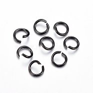 304 Stainless Steel Open Jump Rings, Electrophoresis Black, 21 Gauge, 5x0.7mm, Inner Diameter: 3.6mm(STAS-H467-03B-5MM-A)