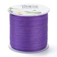 Polyester Braided Cords, for Jewelry Making Beading Crafting, Mauve, 1.5mm, about 21.87 yards(20m)/roll(OCOR-I006-A05-28)