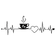 PVC Wall Stickers, for Coffee Bar Decoration, Heart Pattern, 290x750mm(DIY-WH0377-015)