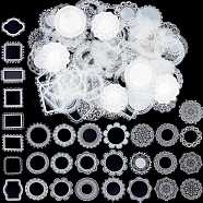 5 Sets 5 Styles PET Waterproof Hollow Lace Decorative Stickers, Self Adhesive Decals for DIY Scrapbooking, Photo Album, Geometric & Round & Flower, Mixed Patterns, 50~65x0.1mm, 1 set/style(DIY-CP0008-72)