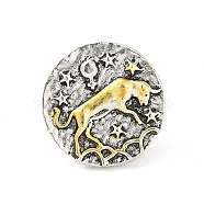 Alloy Brooches, Enamel Pins, for Backpack Clothes, Constellation, Taurus, 19.5x3.5mm(JEWB-S014-03L)