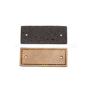 PU Leather Label Tags, Handmade Embossed Tag, Rectangle, Camel, 50x20x1mm, Hole: 2mm(DIY-WH0016-87)