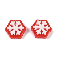 Christmas Theme Opque Resin Decoden Cabochons, Snowflake, 11x12.5x4.5mm(CRES-M036-03B)