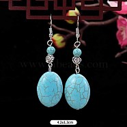 Turquoise Dangle Earrings for Women, Oval(WG2299-13)