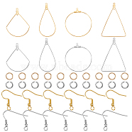Big Wire Wrap Geometry Dangle Earring DIY Making Kit, Include 304 Stainless Steel Wire Pendants & Jump Rings & Earring Hooks, Mixed Color, 152pcs/box(DIY-UN0003-02)