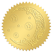 Self Adhesive Gold Foil Embossed Stickers, Medal Decoration Sticker, Moon Pattern, 5x5cm(DIY-WH0211-144)