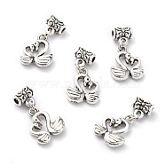 Tibetan Style Alloy Beads, Swan, Antique Silver, 22mm, Hole: 2mm(PALLOY-P224-16AS)