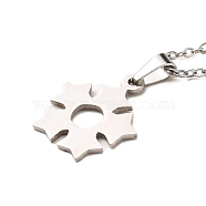 Non-Tarnish Stainless Steel Pendants Necklaces, Star, 11.89 inch(30.2cm), Pendant: 18x15.5mm(NJEW-K267-01B-P)