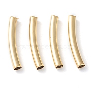 Brass Tube Beads, Long-Lasting Plated, Curved Beads, Tube, Real 24K Gold Plated, 20x3mm, Hole: 2.5mm(KK-Y003-90C-G)