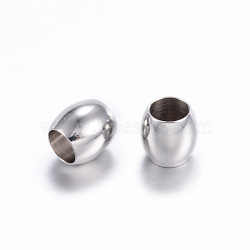 Tarnish Resistant 202 Stainless Steel Beads, Barrel, Stainless Steel Color, 6x6mm, Hole: 4mm(STAS-F030-13)