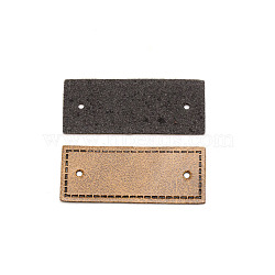 PU Leather Label Tags, Handmade Embossed Tag, Rectangle, Camel, 50x20x1mm, Hole: 2mm(DIY-WH0016-87)