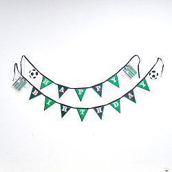 Paper String Flags, Birthday Letters, Triangle, Green, 181~219cm, 2strand/set(AJEW-WH0053-02)