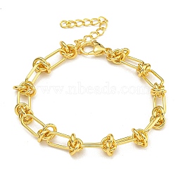 Rack Plating Brass Bracelets, Cadmium Free & Lead Free, Long-Lasting Plated, Real 18K Gold Plated, 6-7/8 inch(17.5cm)(BJEW-B106-05G)